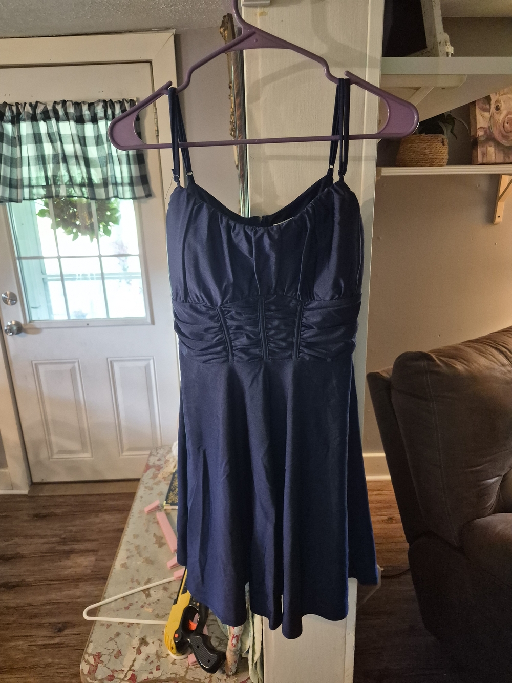 Emerald Sundae Navy Blue Spaghetti Strap Dress